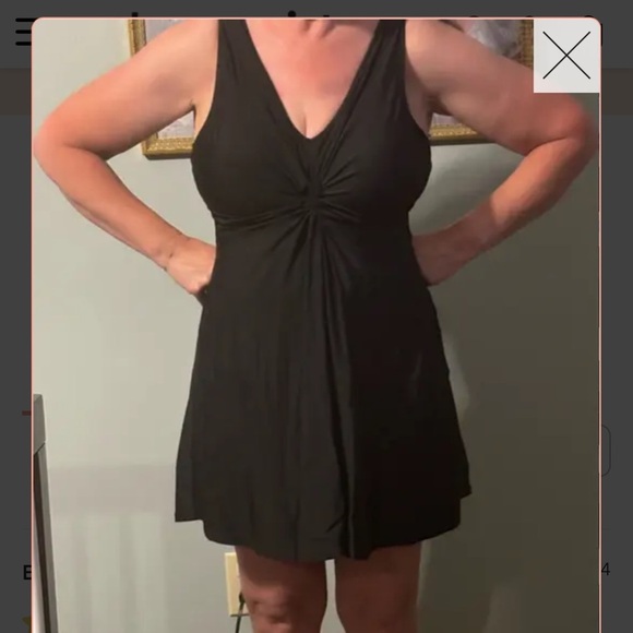 Shapermint Plus Size 4XL Essentials Swim Knot-Front Swim Dress - Picture 6 of 7